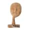 Bloomingville 14&#x22; Hand-Carved Teak Wood Face Resting on Hand Figurine